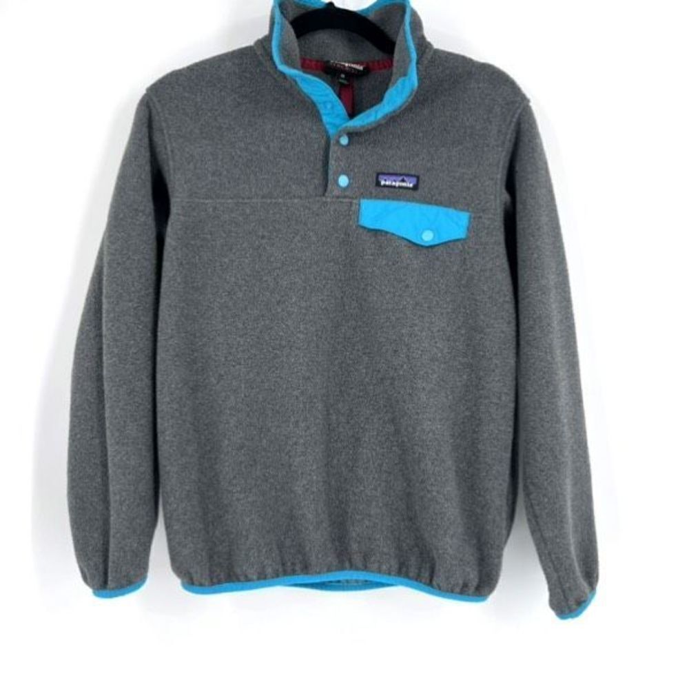Patagonia Women's Synchilla Snap-T Fleece Mock Neck Pullover Jacket Gray Size XS